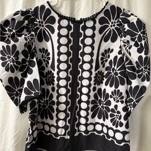 Black and White Floral Women's Top
